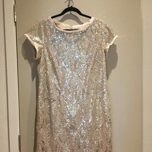 Eliza J Gold Sequined Cocktail Dress